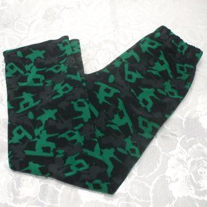 Kids Black And Green PJ Bottoms M 10/12 Years